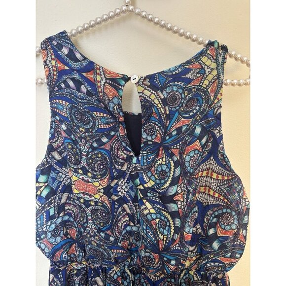 Laura Guidotti Womens Size Small Blue Sleeveless Maxi Dress Silk Blend - Picture 4 of 6